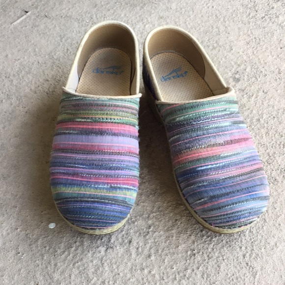 dansko striped clogs